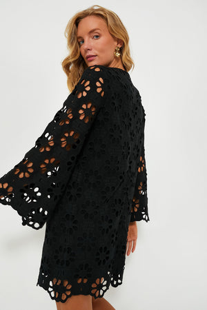 Noir Eyelet Hutton Mini Dress