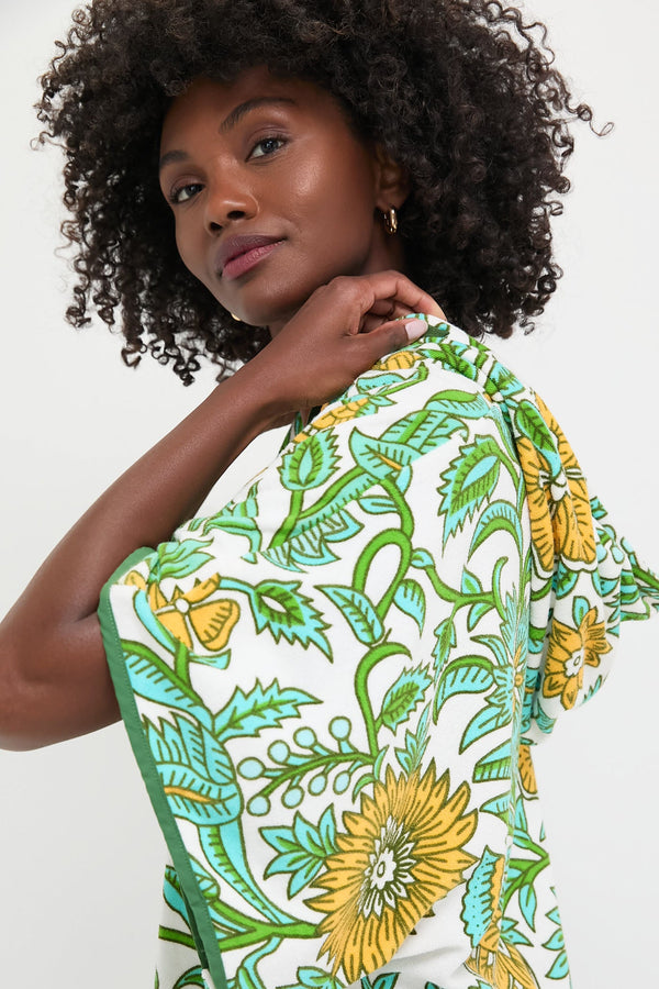 Lagoon Wildflower Terrycloth Cabana Coverup