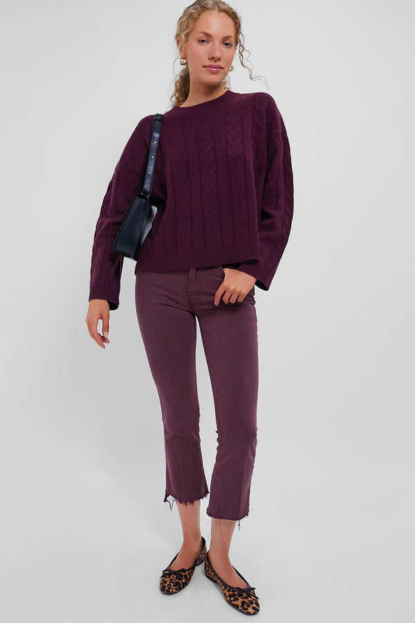 Mauve Wine The Insider Crop Step Fray