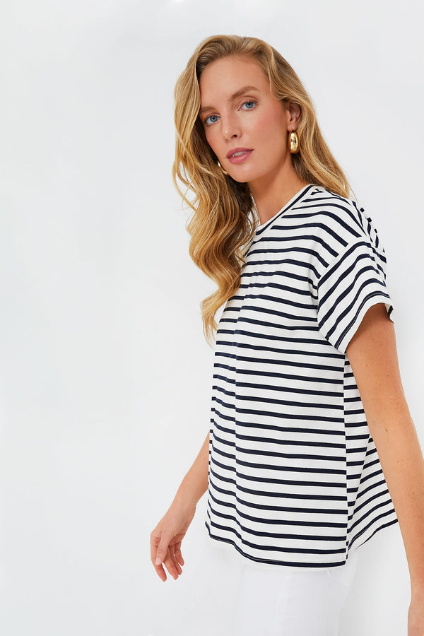 Blue Striped Presley Boyfriend Tee