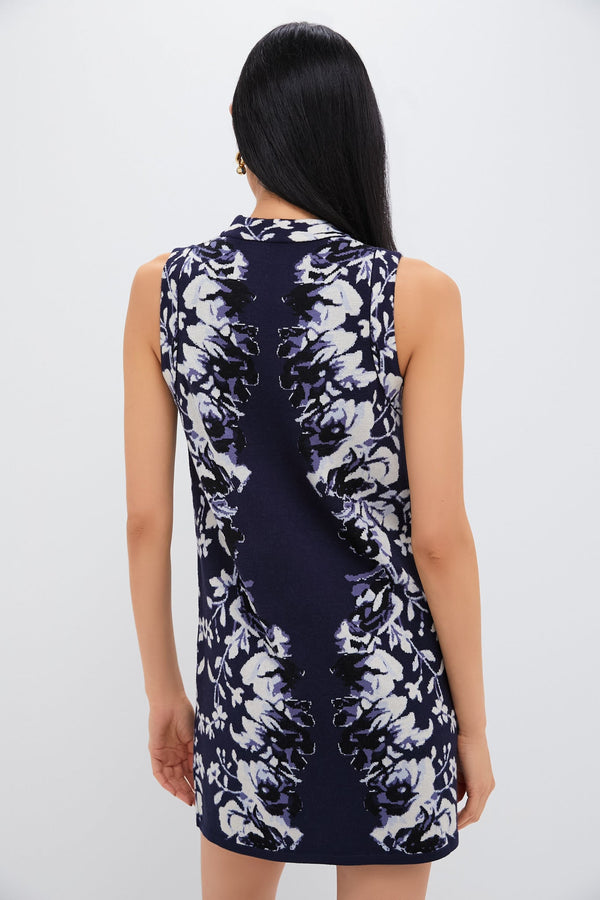 Indigo Reflection Knit Jacquard Marie Dress