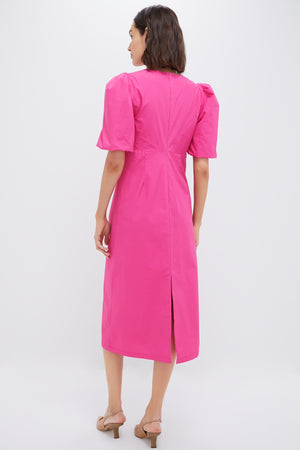 Bright Pink Bows Keelin Midi Dress