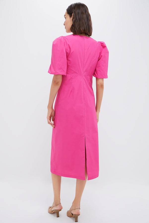 Bright Pink Bows Keelin Midi Dress