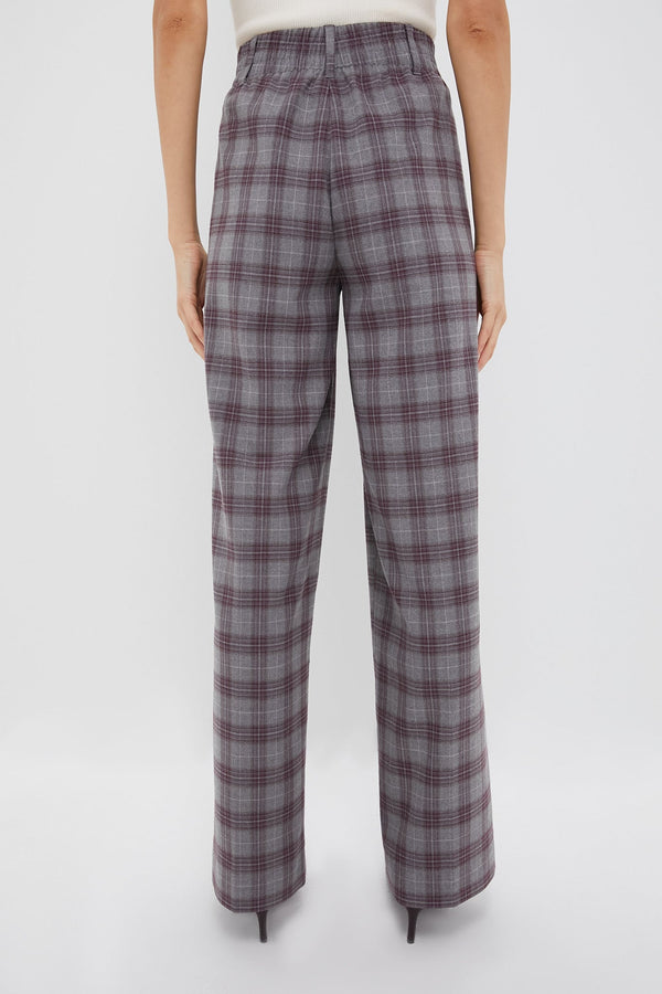 Winetasting Plaid Straight Leg Louis Pants