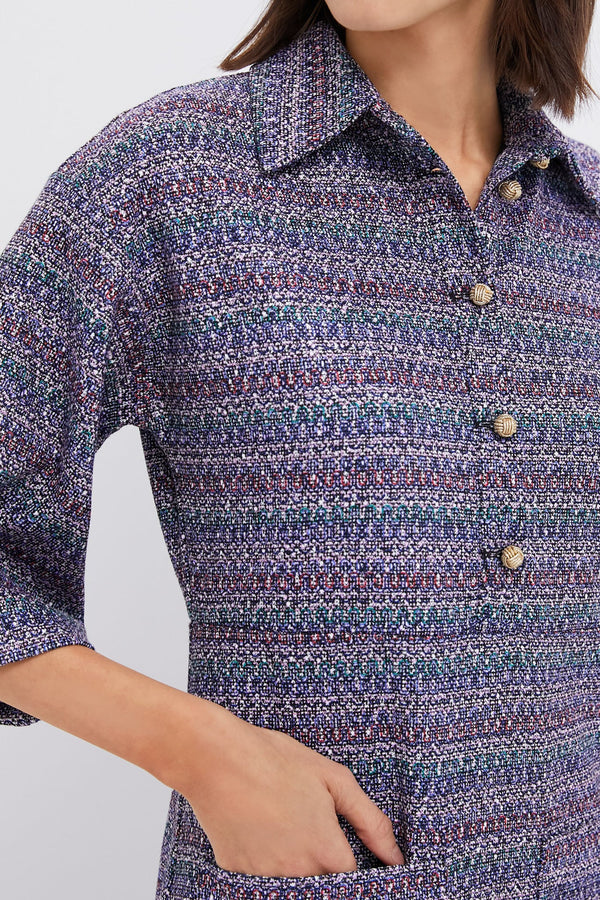 Multi Stripe Tweed Beth Dress