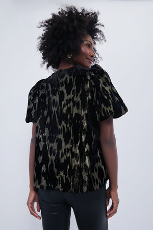 Metallic Velvet Burnout Lyla Blouse