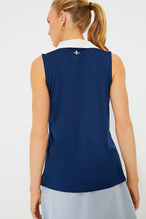 Navy Sleeveless Caroline Polo