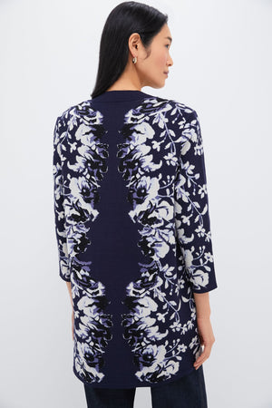 Indigo Reflection Knit Jacquard Liv Cardigan