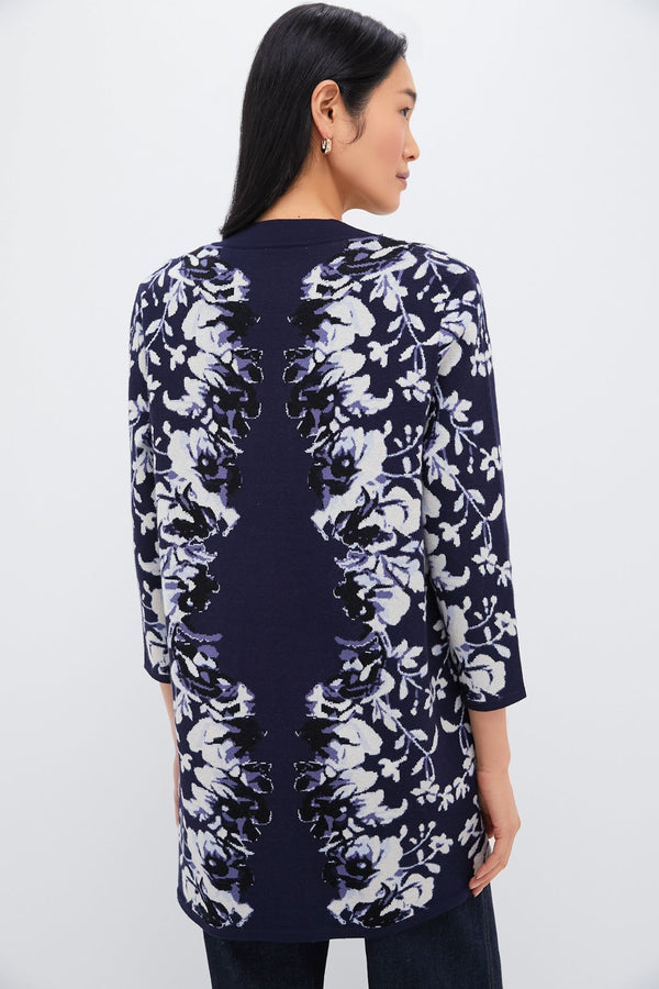 Indigo Reflection Knit Jacquard Liv Cardigan