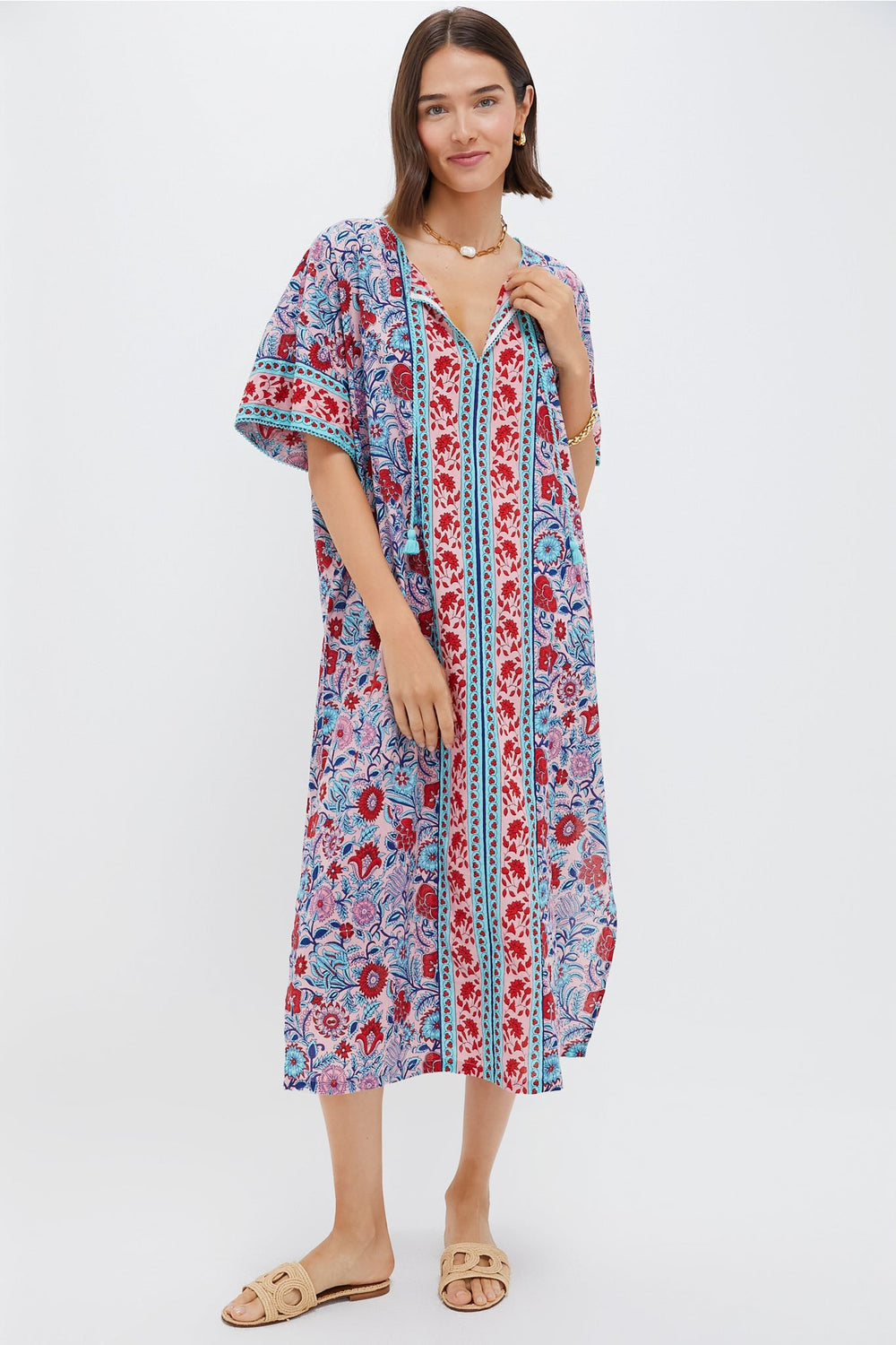 Mauve and Rose Wildflower Naples Caftan