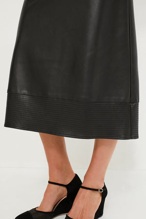 Black Leather Zaira Skirt