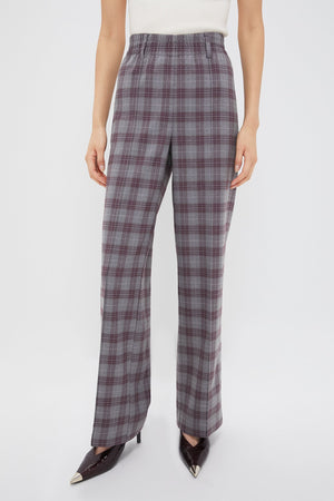 Winetasting Plaid Straight Leg Louis Pants
