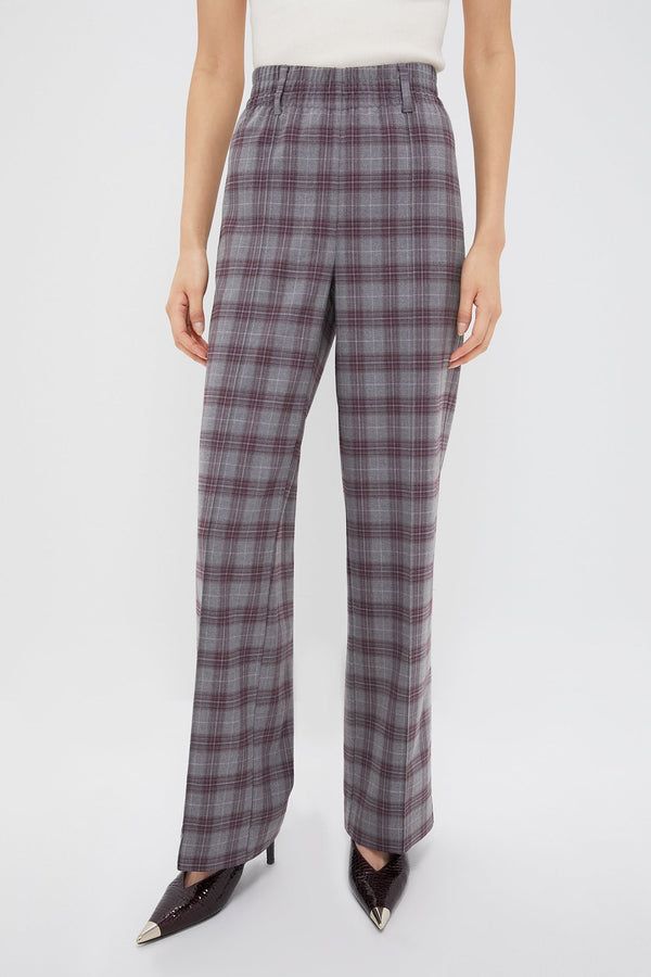 Winetasting Plaid Straight Leg Louis Pants