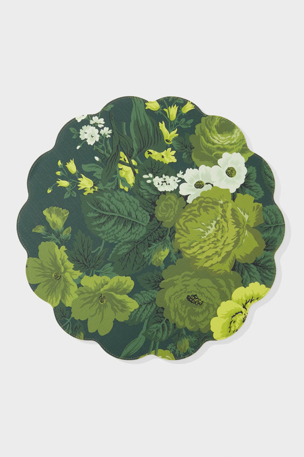 Verdant Floral Reversible Wipeable Placemats Set of 4