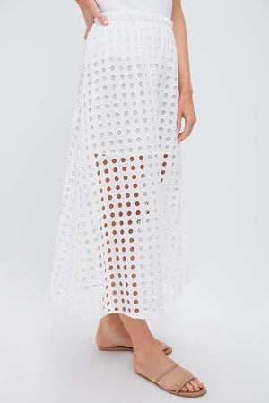White Cotton Eyelet Eve Skirt