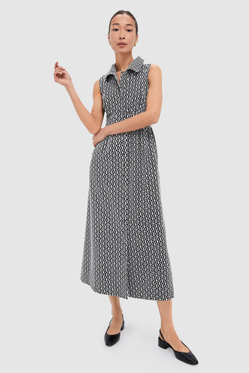 Black Eyelet Sleeveless Noelle Maxi Dress