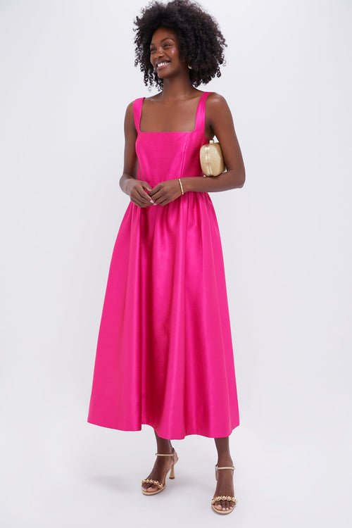Hot Pink Dupioni Esme Dress