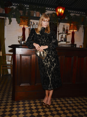 Metallic Velvet Burnout Gilly Dress
