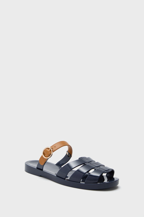 Navy Riley Jelly Sandals