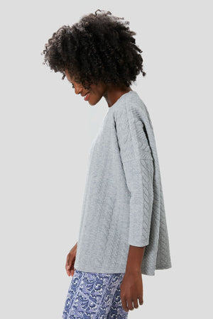 Gray Cable Ally Swing Sweatshirt