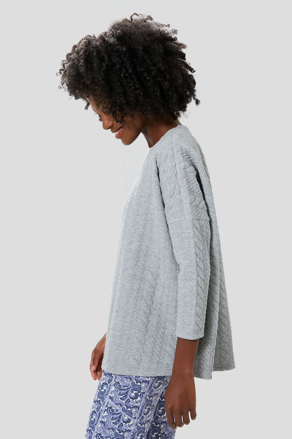 Gray Cable Ally Swing Sweatshirt