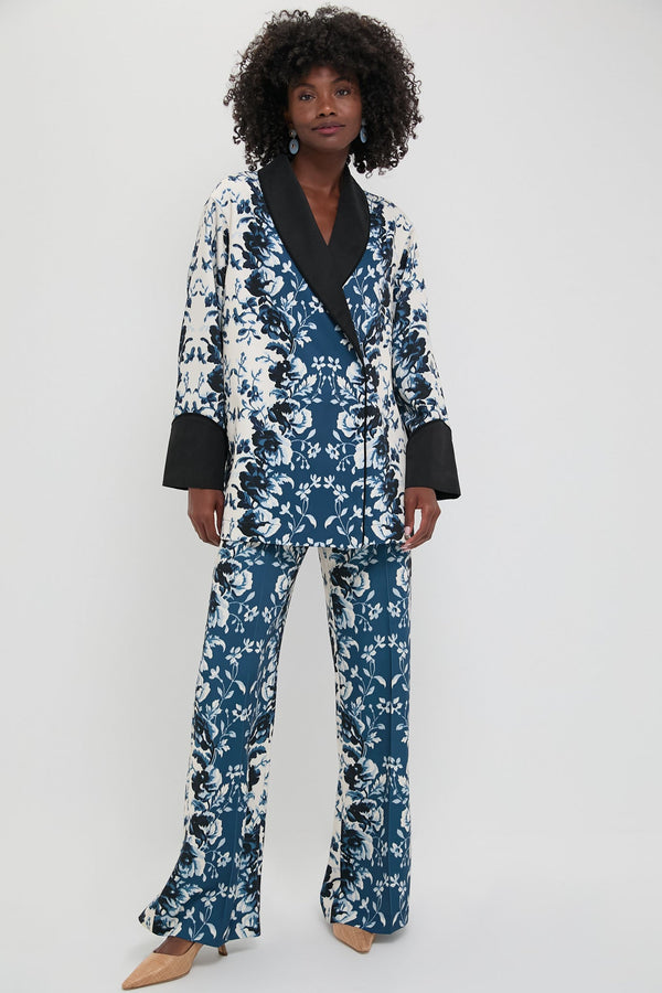 Indigo Reflection Drapey Twill Pascal Jacket