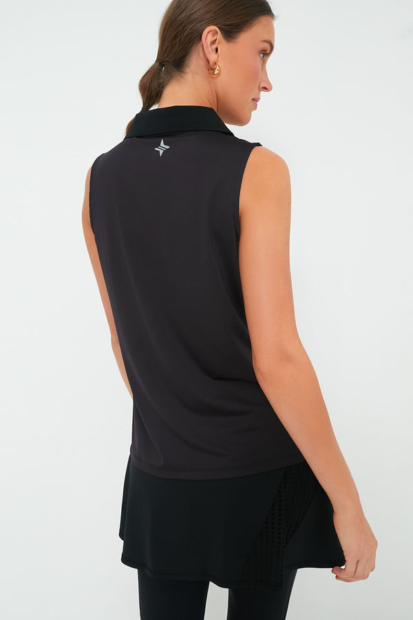Black Sleeveless Caroline Polo