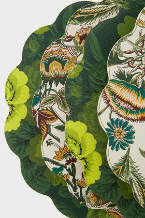 Verdant Floral Reversible Wipeable Placemats Set of 4