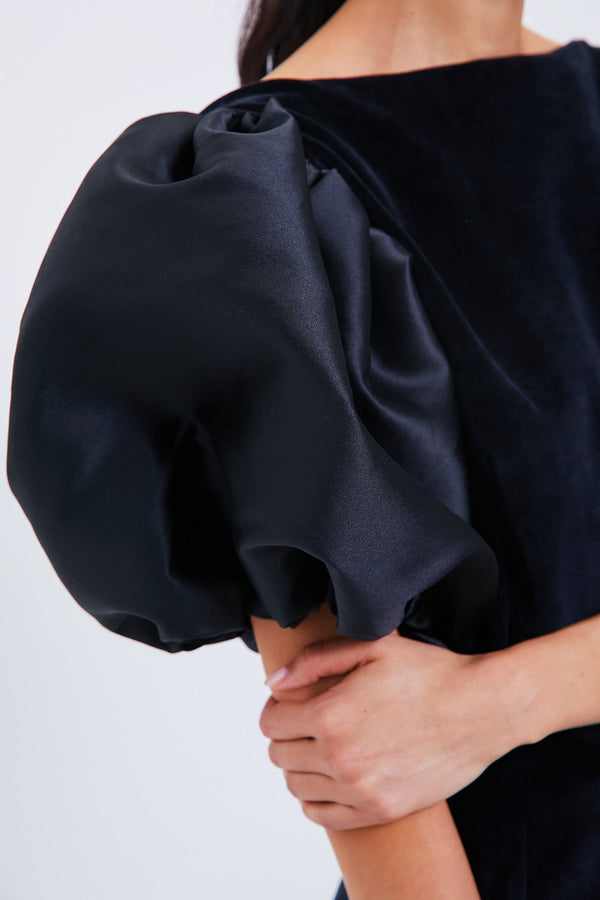 Black Suzanne Velvet Dress