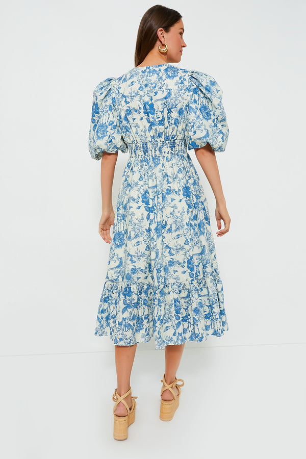 Blue Woodland Floral Lindley Dress