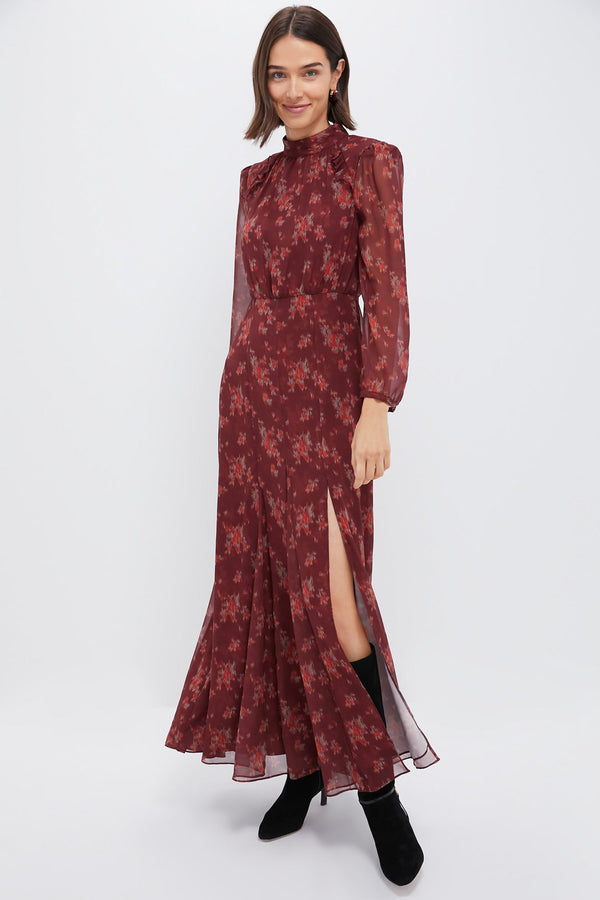 Burgundy Bouquet Adare Dress