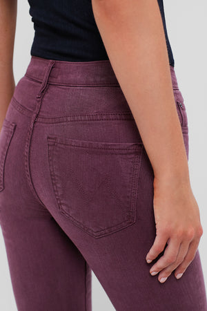 Mauve Wine The Insider Crop Step Fray