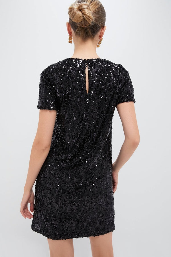 Black Sequin Modern Shift Dress