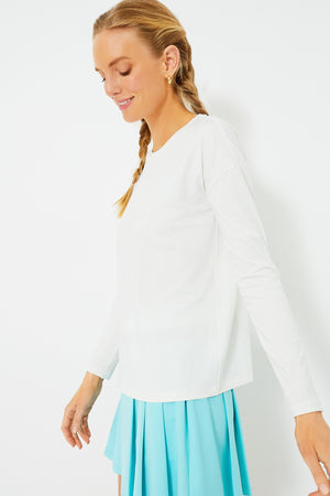 White Long Sleeve Ryan Boyfriend Tee