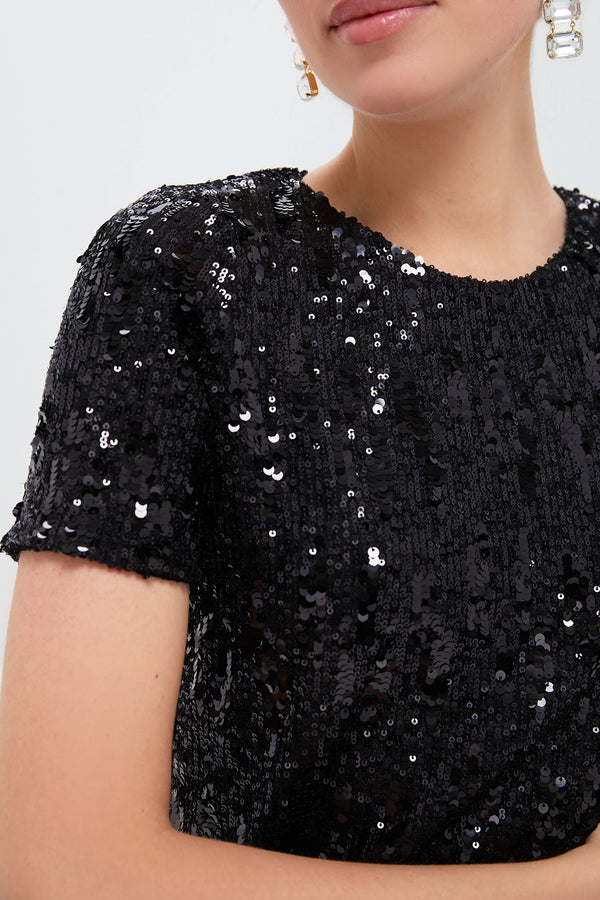 Black Sequin Modern Shift Dress