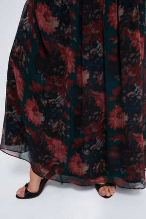 Persimmon Floral Chiffon Eloise Dress