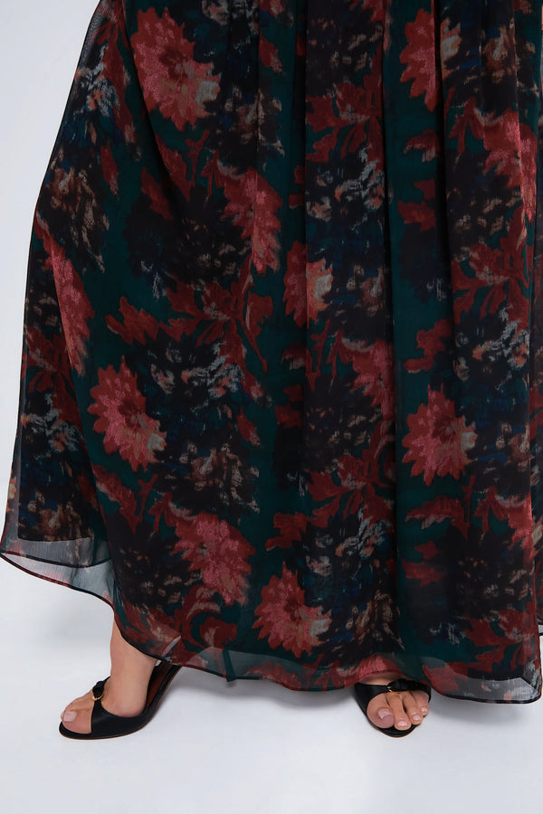 Persimmon Floral Chiffon Eloise Dress