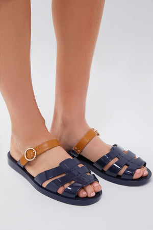 Navy Riley Jelly Sandals