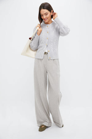 Gray Cuffed Wide Leg Watson Trousers