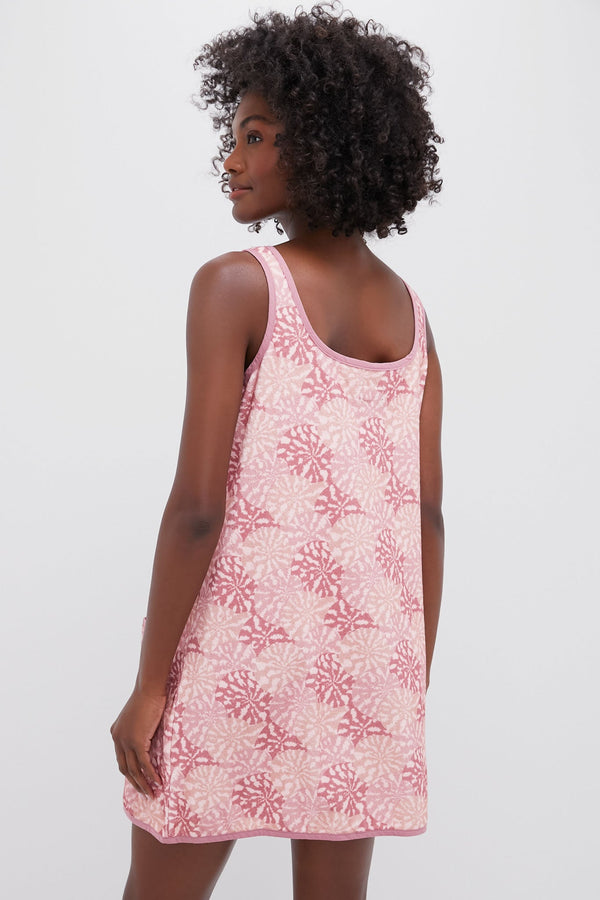 Dusty Rose Nautilus Shell Mini Terrycloth Dress Coverup