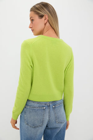 Lime Green Cashmere Riley Cardigan