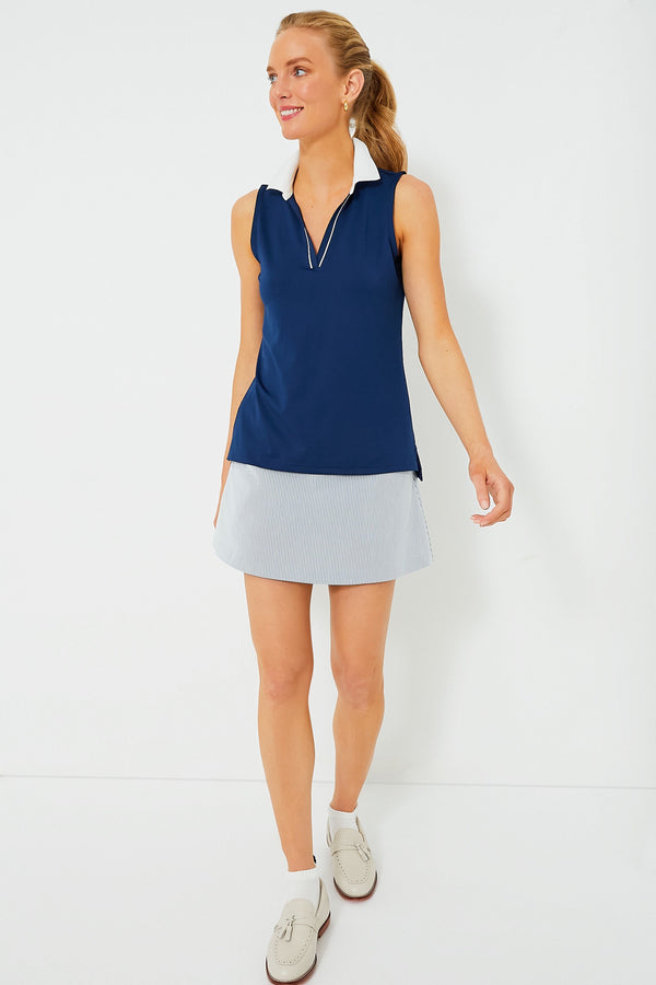 Navy Sleeveless Caroline Polo