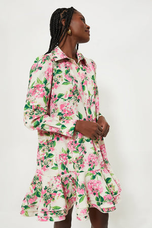 Gossamer Pink Hydrangea Callahan Shirt Dress