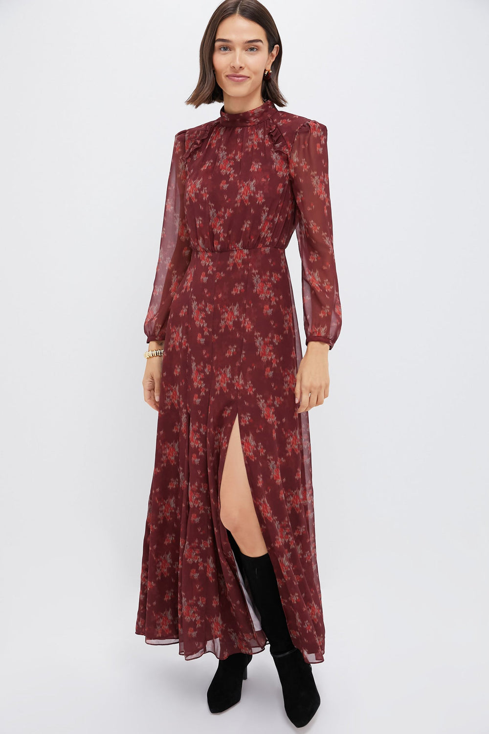 Burgundy Bouquet Adare Dress