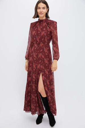 Burgundy Bouquet Adare Dress