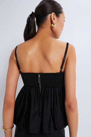 Black Mimi Peplum Top