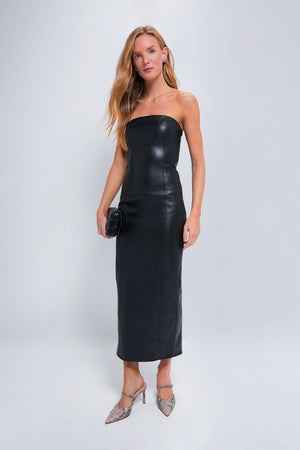 Black Kimberly Vegan Leather Dress