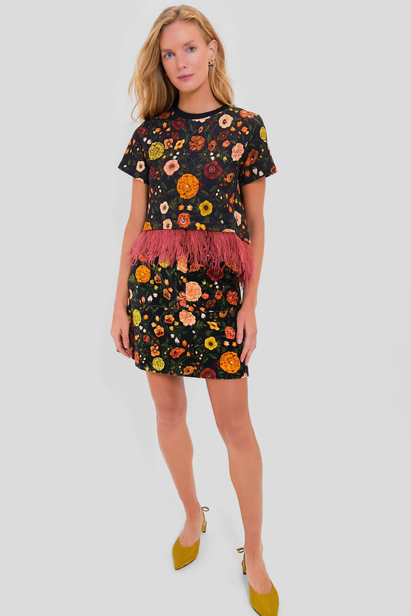 Botticelli La Scala Tee with Feathers