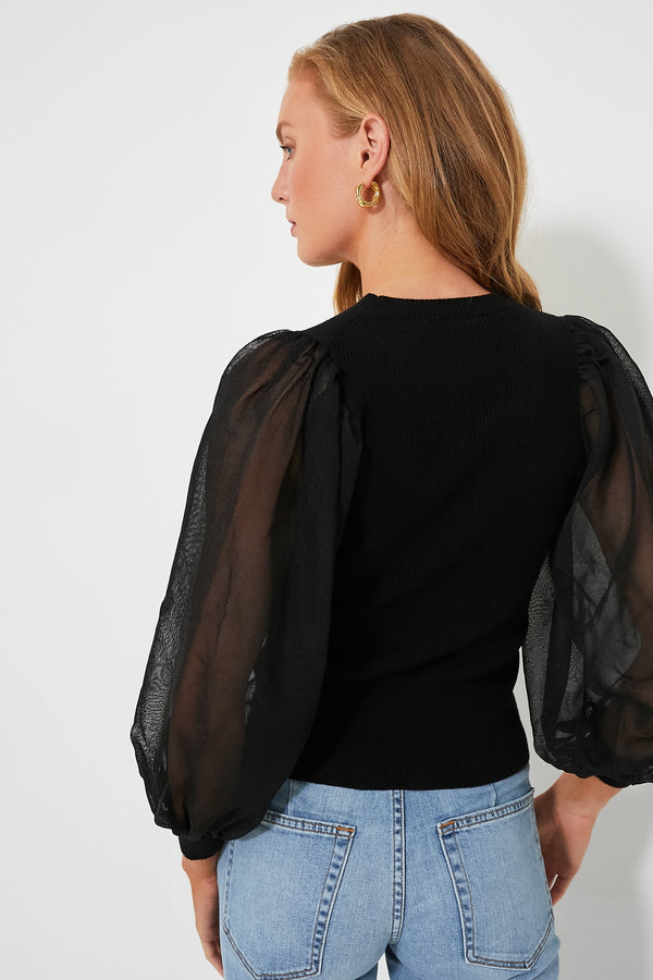 Black Knit Betsy Blouse