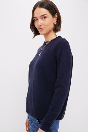 Navy Bodie Boyfriend Cashmere Crewneck Sweater